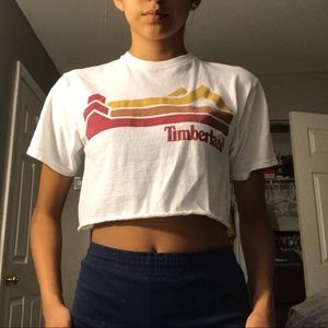 TIMBERLAND WHITE CROP TOP